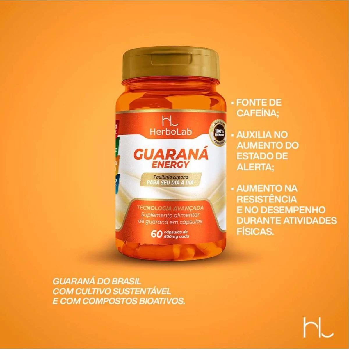 Guaraná Energy 60 Caps - Herbolab image hover