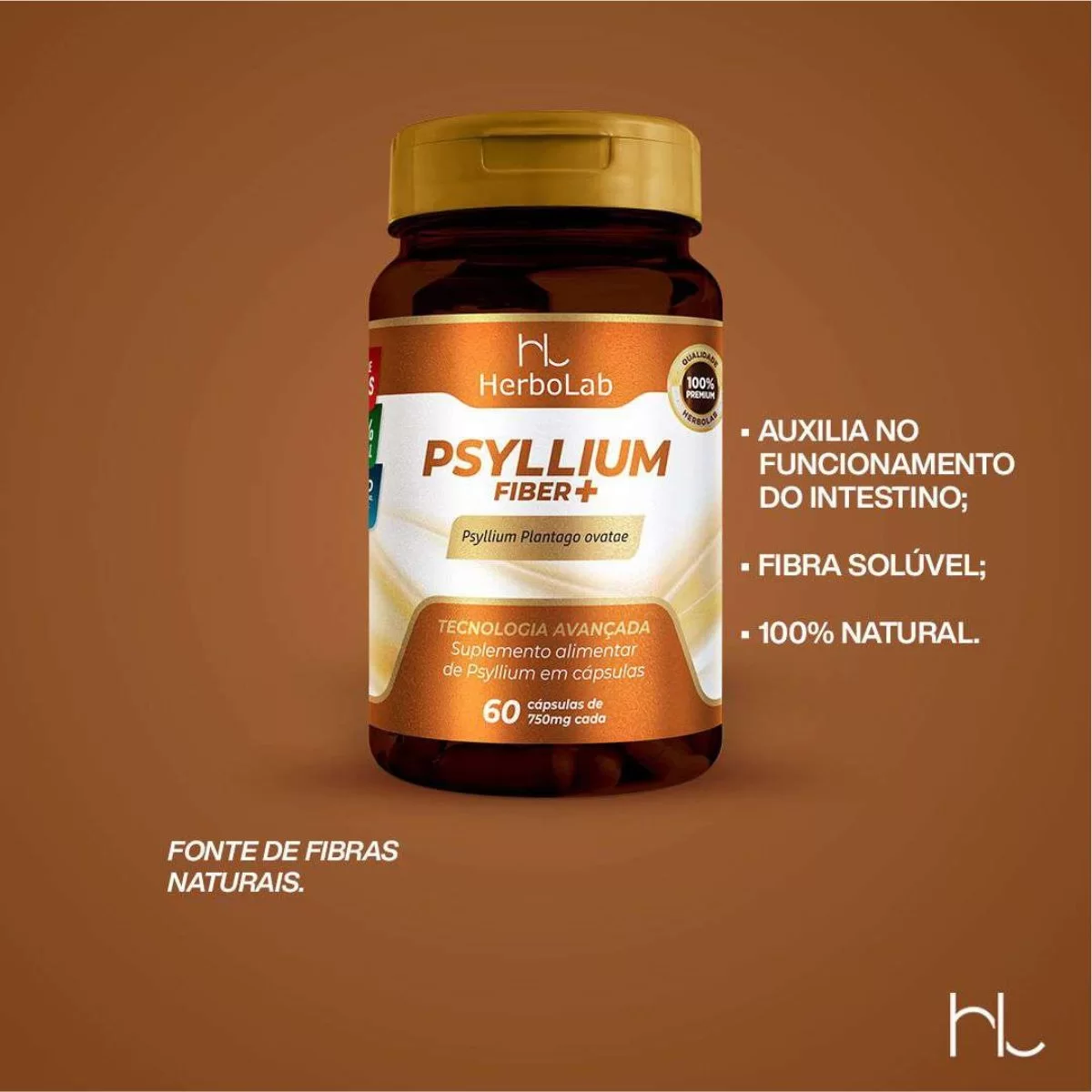 Psyllium Fiber 60 Caps - Herbolab image hover