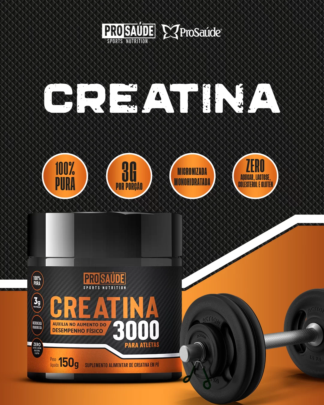 Creatina 3000  - 150gr Prosaude image hover