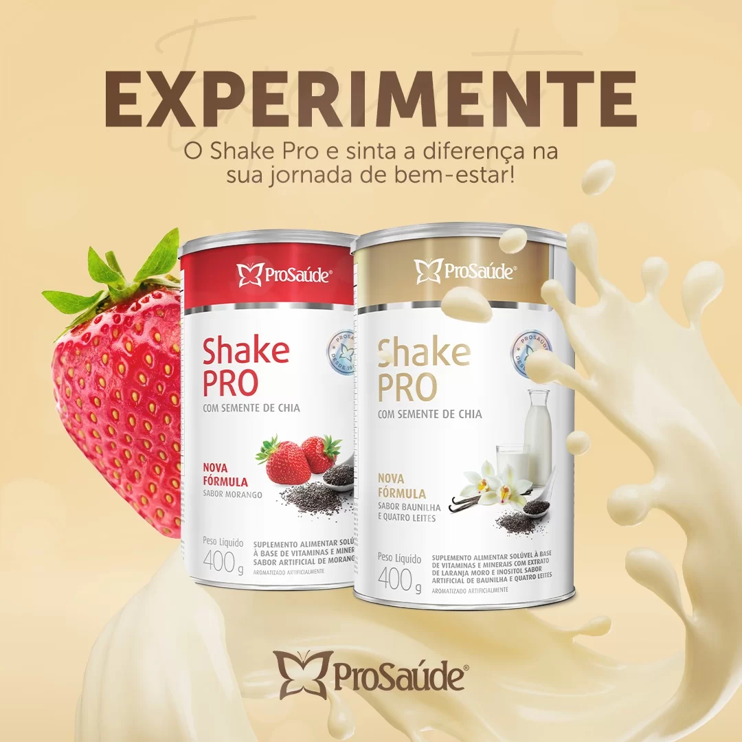 Shake Pro Chia Morango 400 G - Prosaude image hover